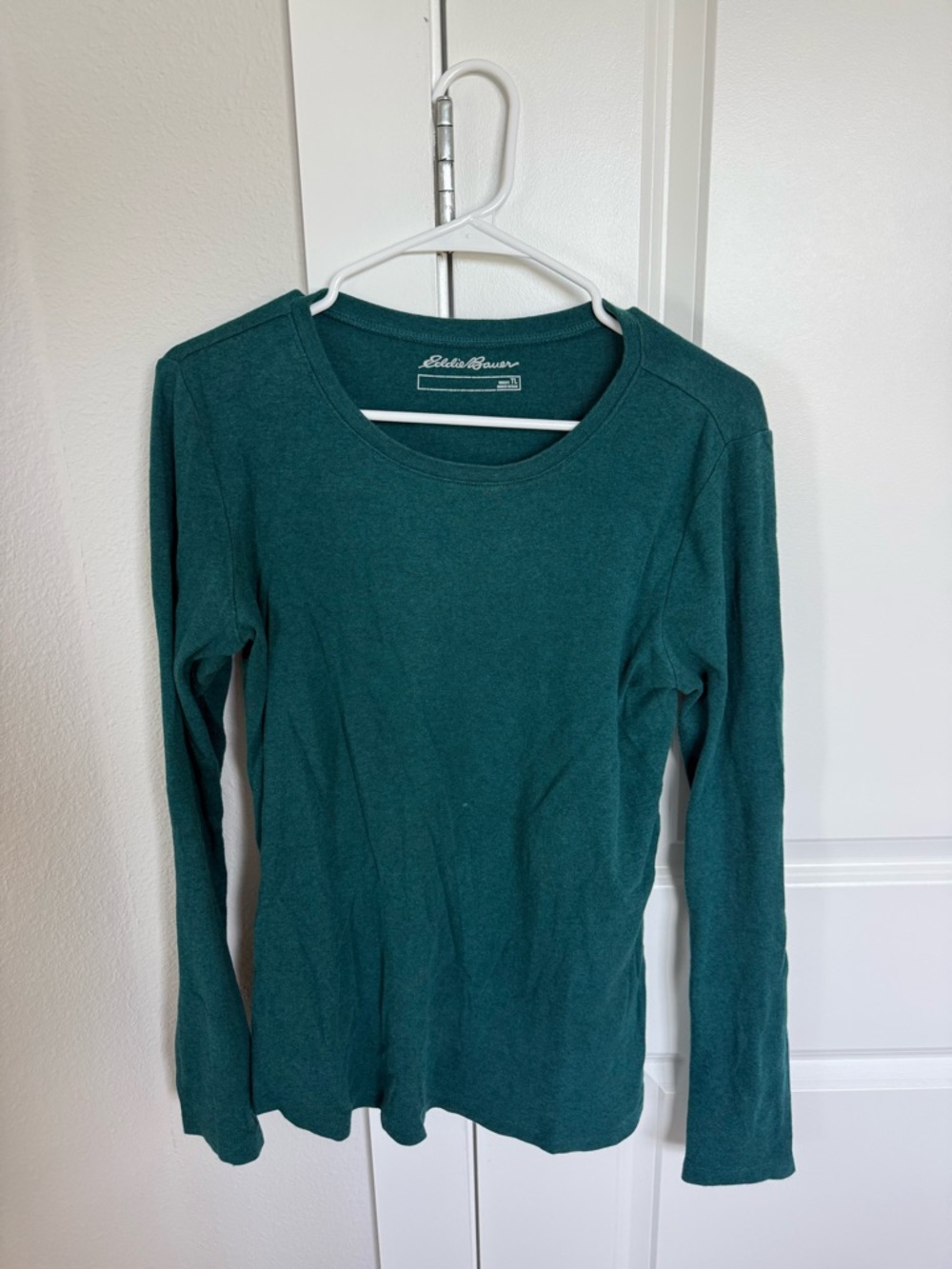 Eddie Bauer Women's Long-Sleeve Crewneck Top - Teal LARGE TALL